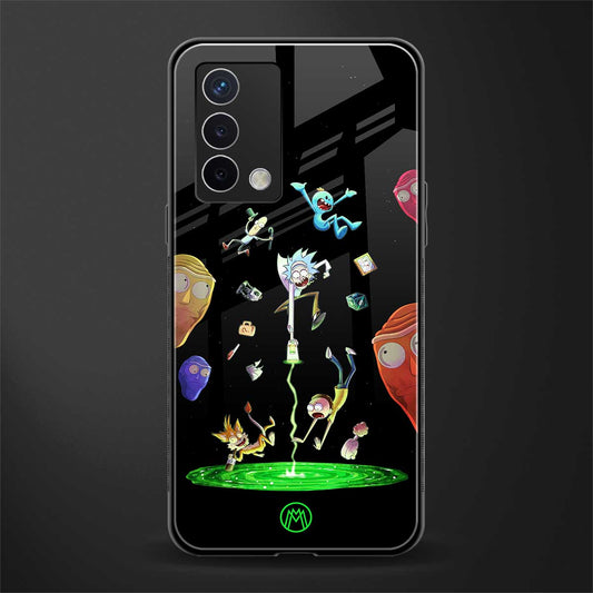 rick and morty amoled back phone cover | glass case for oppo a74 4g