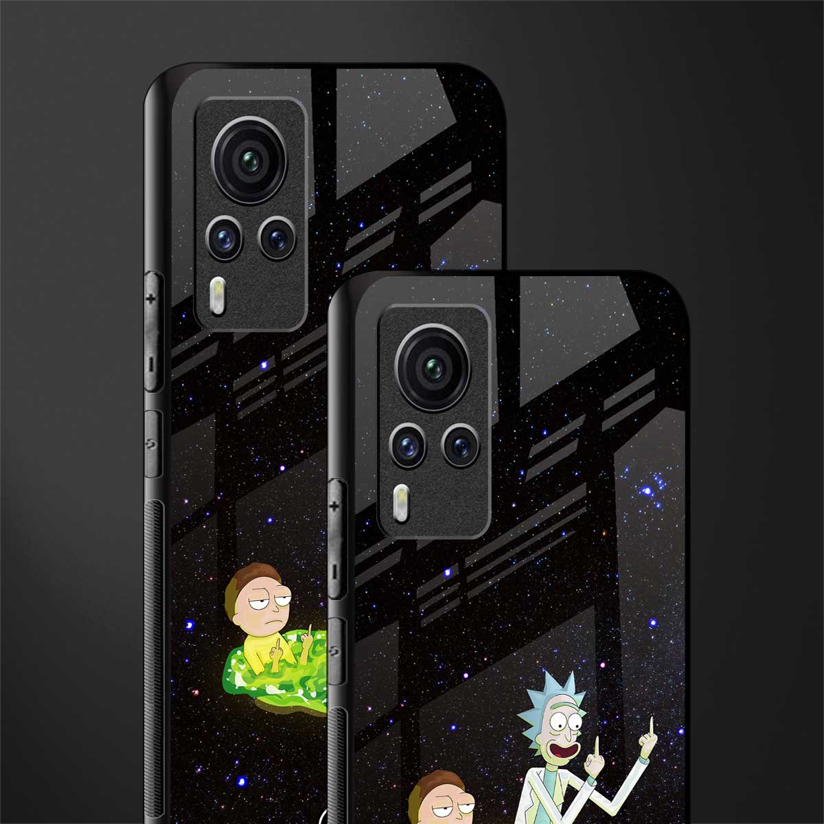 rick and morty fo aesthetic glass case for vivo x60 pro image-2