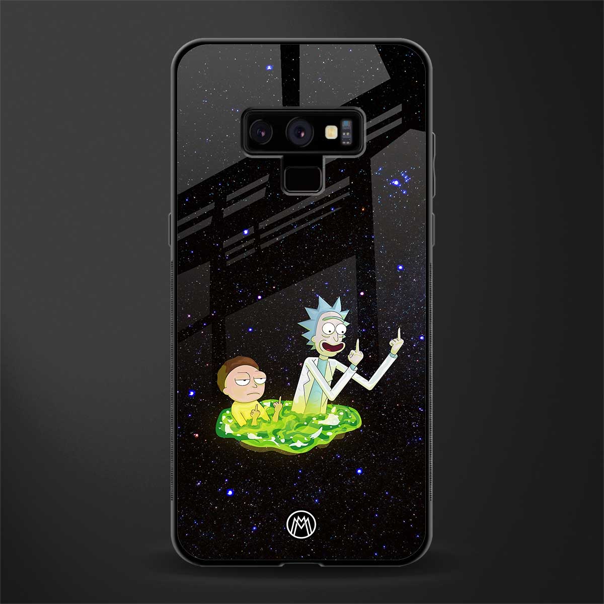 rick and morty fo aesthetic glass case for samsung galaxy note 9 image
