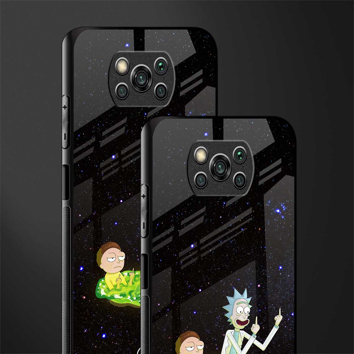rick and morty fo aesthetic glass case for poco x3 image-2