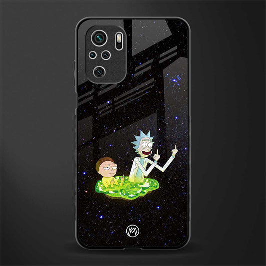 rick and morty fo aesthetic glass case for redmi note 10s image