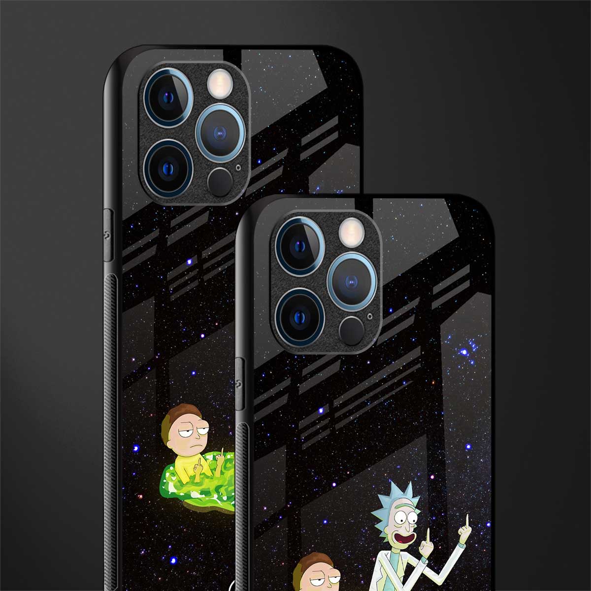 rick and morty fo aesthetic glass case for iphone 12 pro image-2