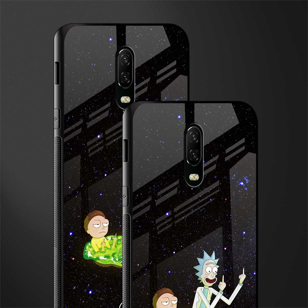 rick and morty fo aesthetic glass case for oneplus 6t image-2