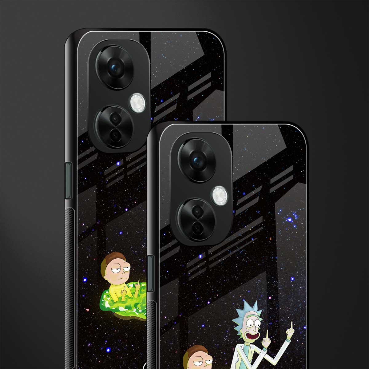 rick and morty fo aesthetic back phone cover | glass case for oneplus nord ce 3 lite
