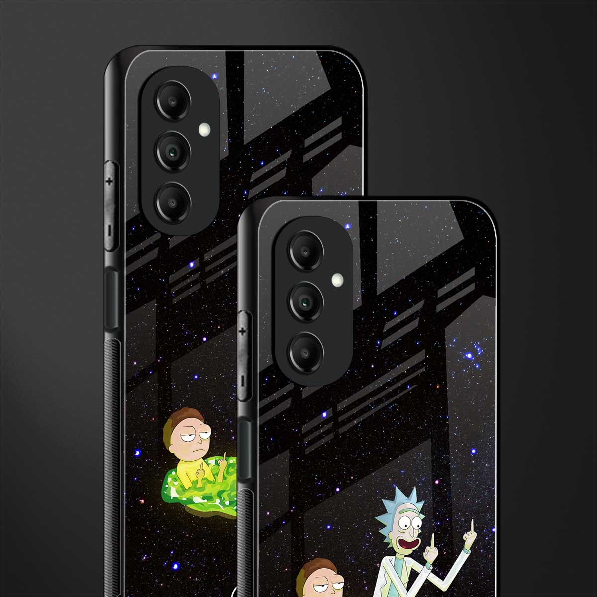 rick and morty fo aesthetic back phone cover | glass case for samsung galaxy a14 5g