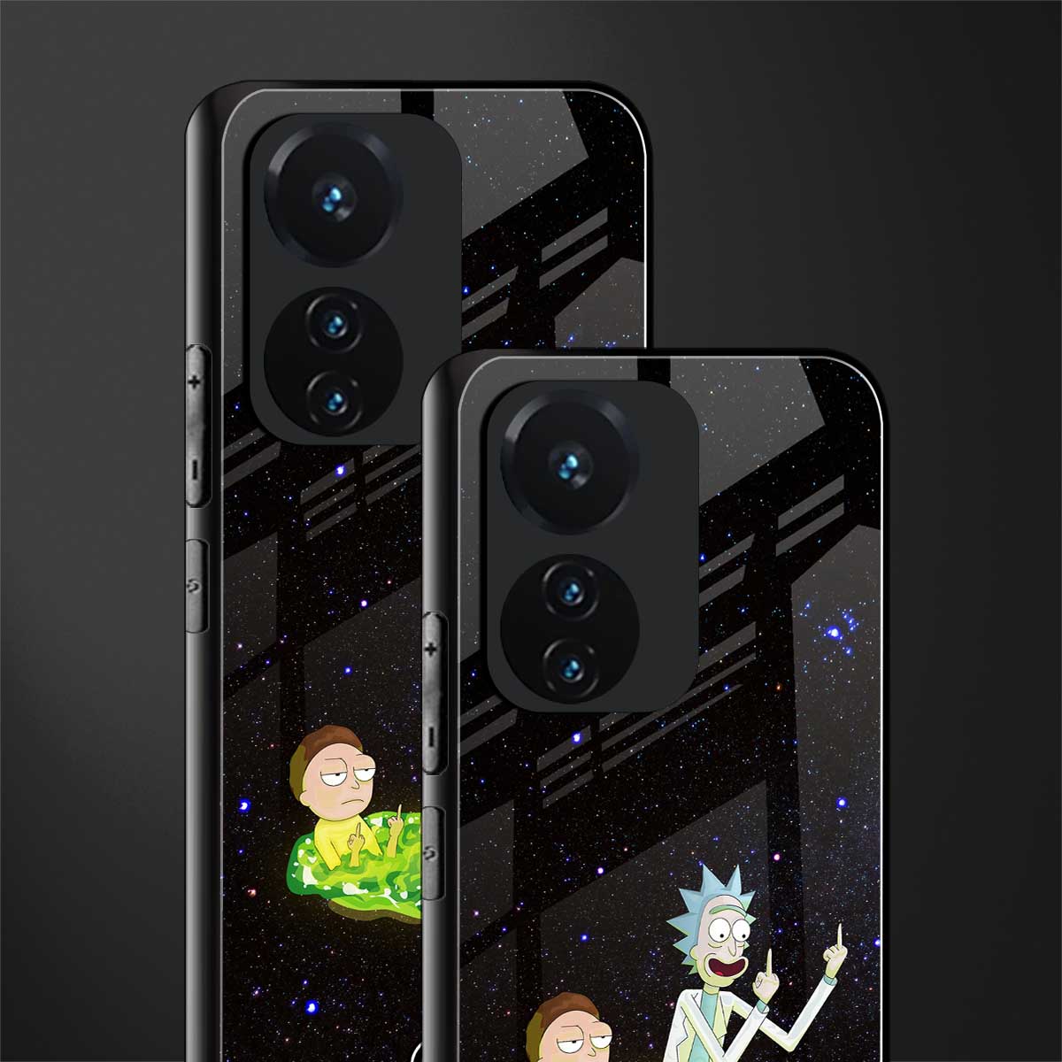 rick and morty fo aesthetic back phone cover | glass case for vivo t1 44w 4g