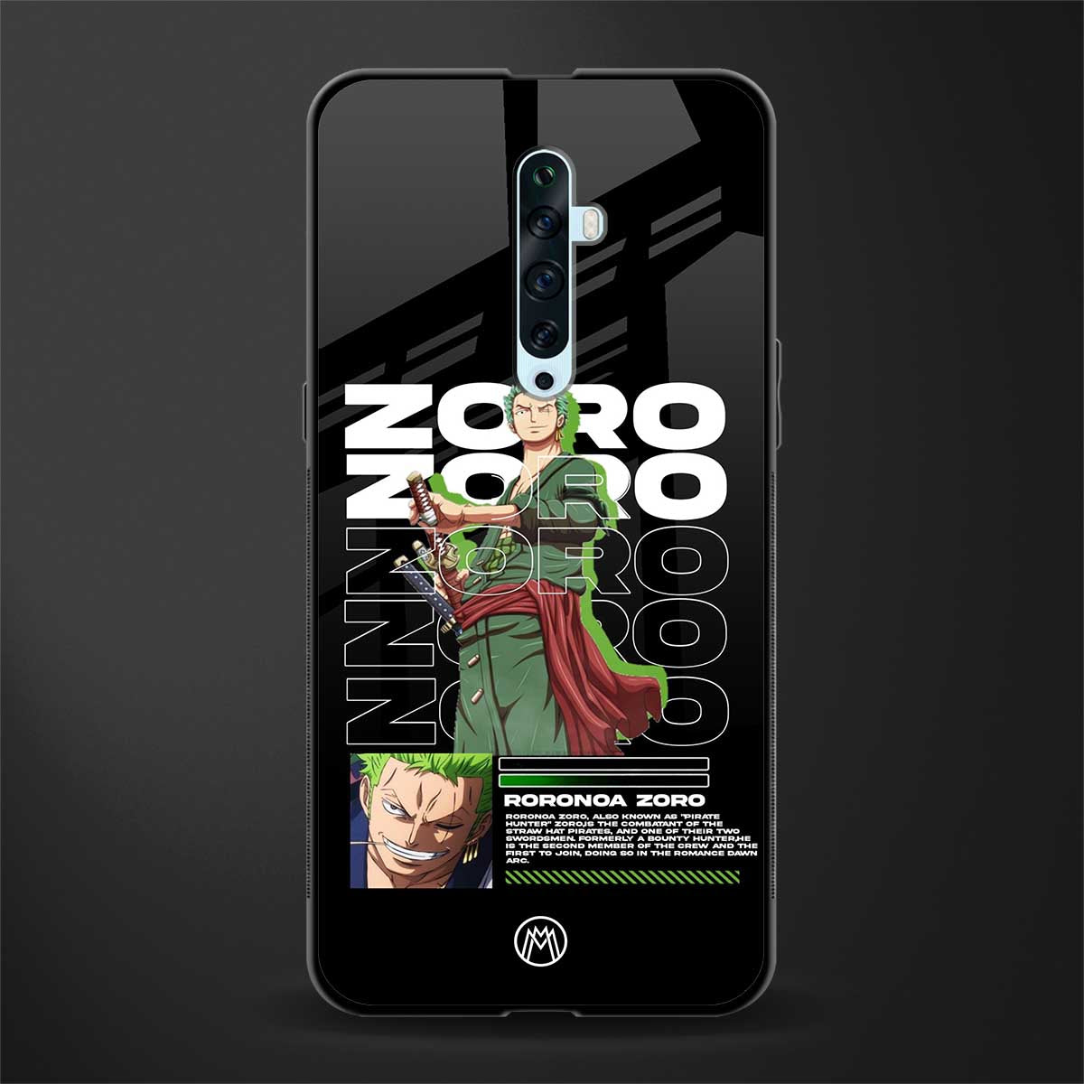 roronoa zoro glass case for oppo reno 2f image