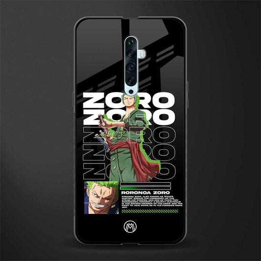 roronoa zoro glass case for oppo reno 2f image