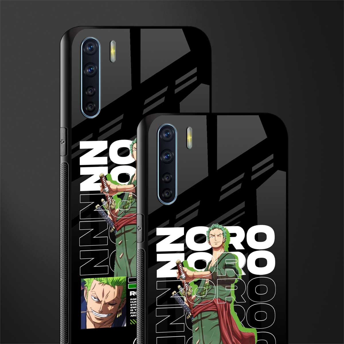 roronoa zoro glass case for oppo f15 image-2