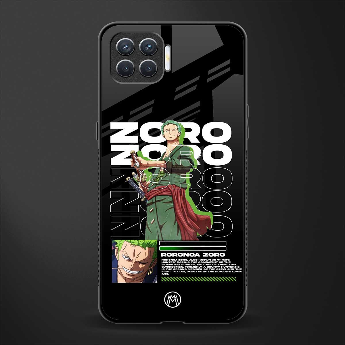 roronoa zoro glass case for oppo f17 image