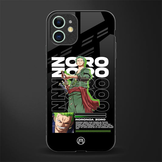 roronoa zoro glass case for iphone 11 image