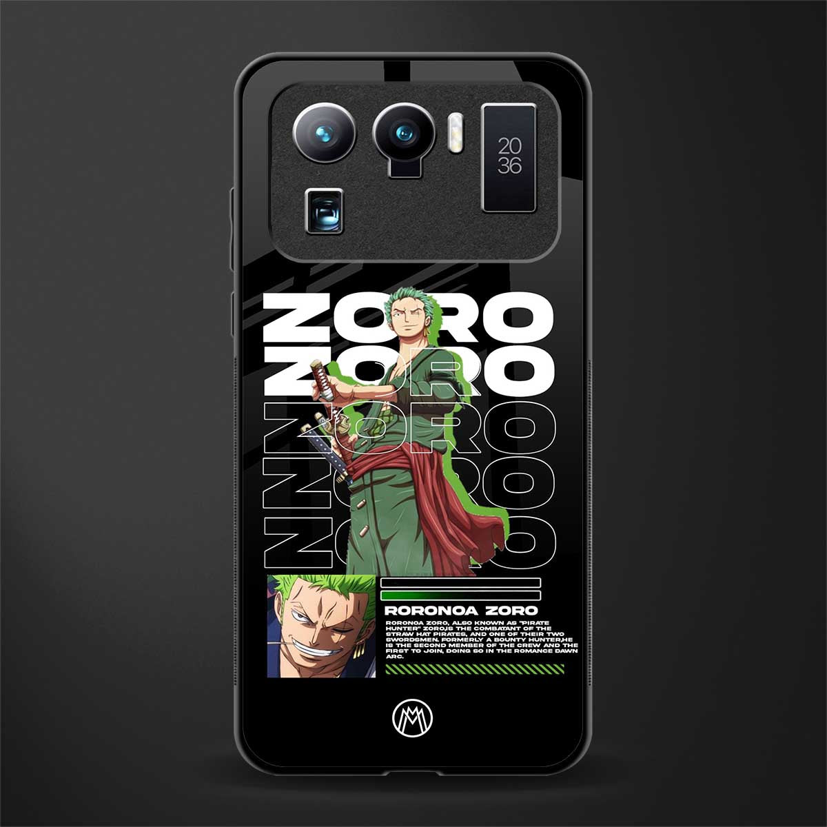roronoa zoro glass case for mi 11 ultra 5g image