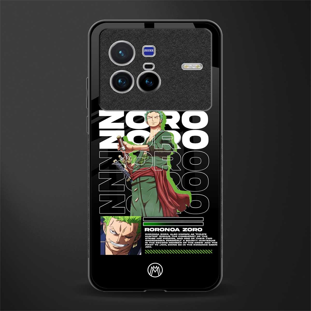 roronoa zoro glass case for vivo x80 image