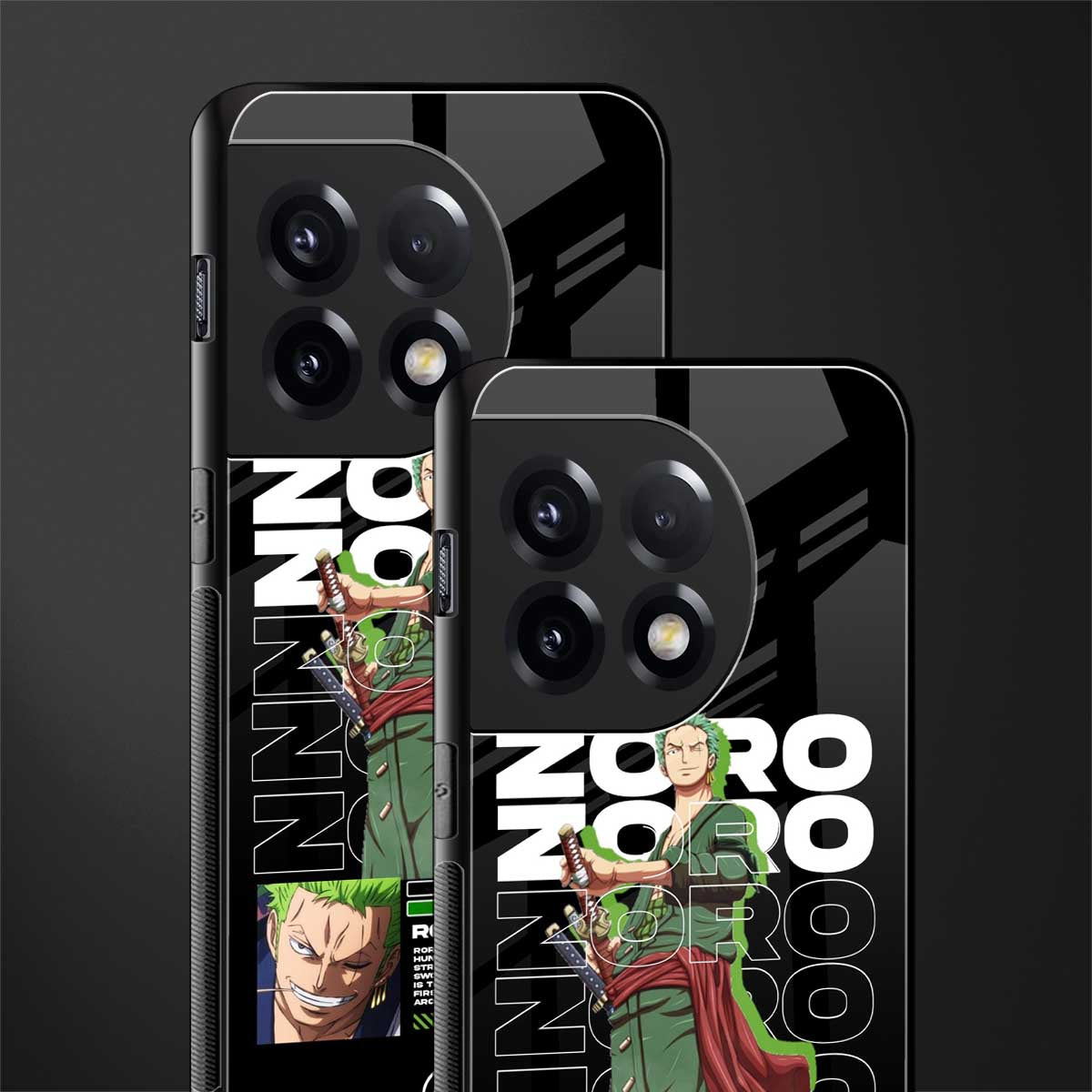 roronoa zoro back phone cover | glass case for oneplus 11r