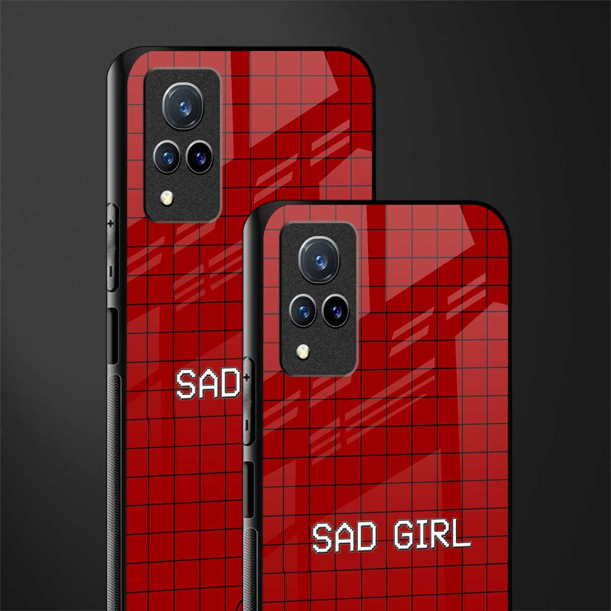 sad girl glass case for vivo v21 5g image-2