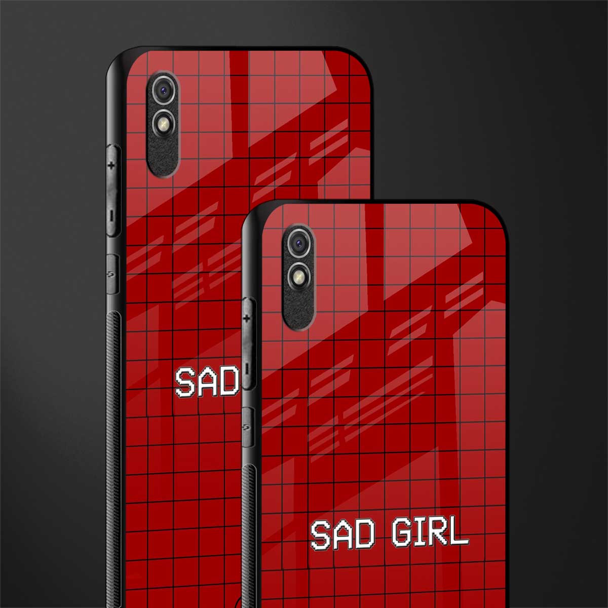 sad girl glass case for redmi 9a image-2