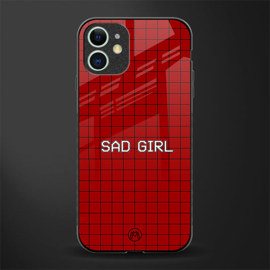 sad girl glass case for iphone 11 image