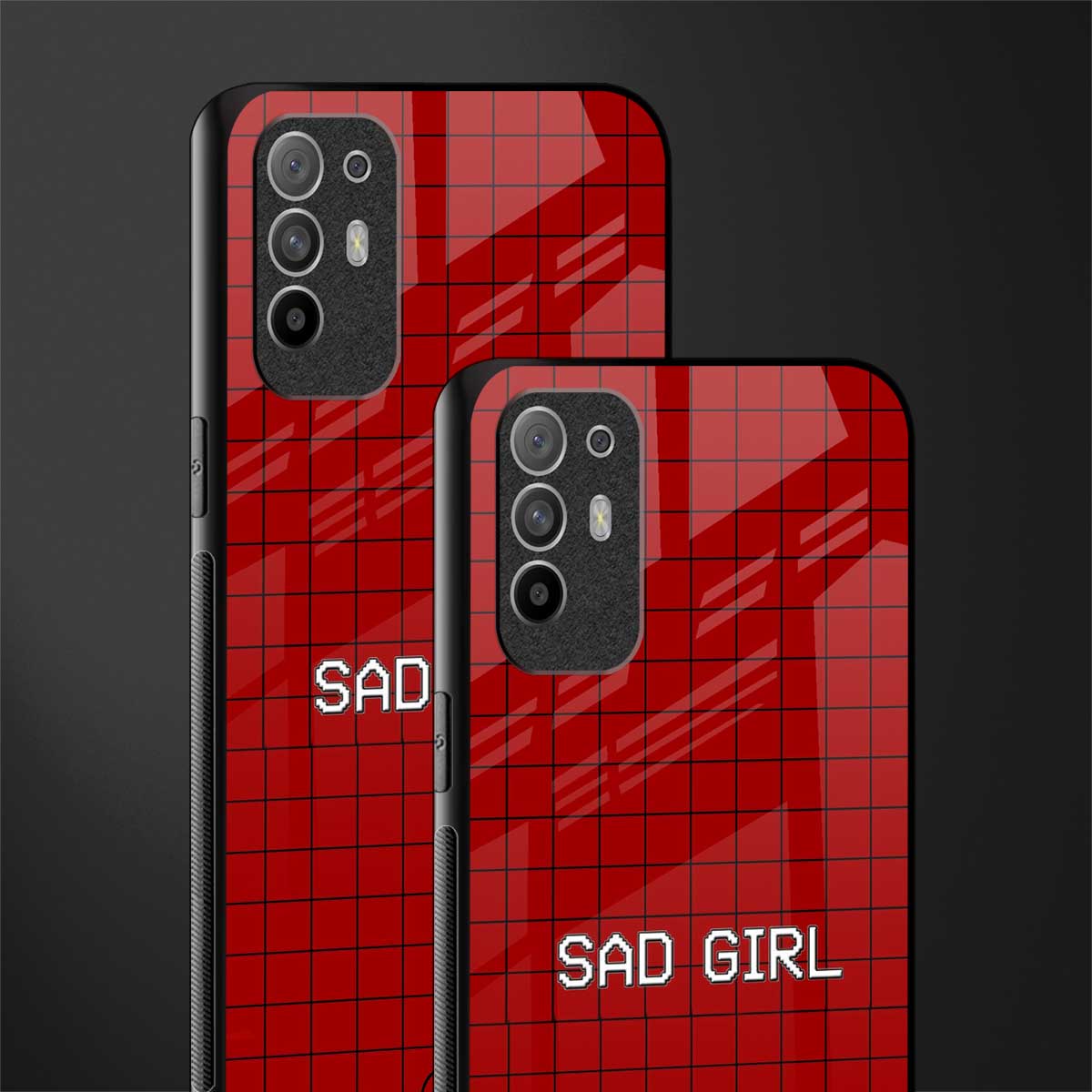 sad girl glass case for oppo f19 pro plus image-2