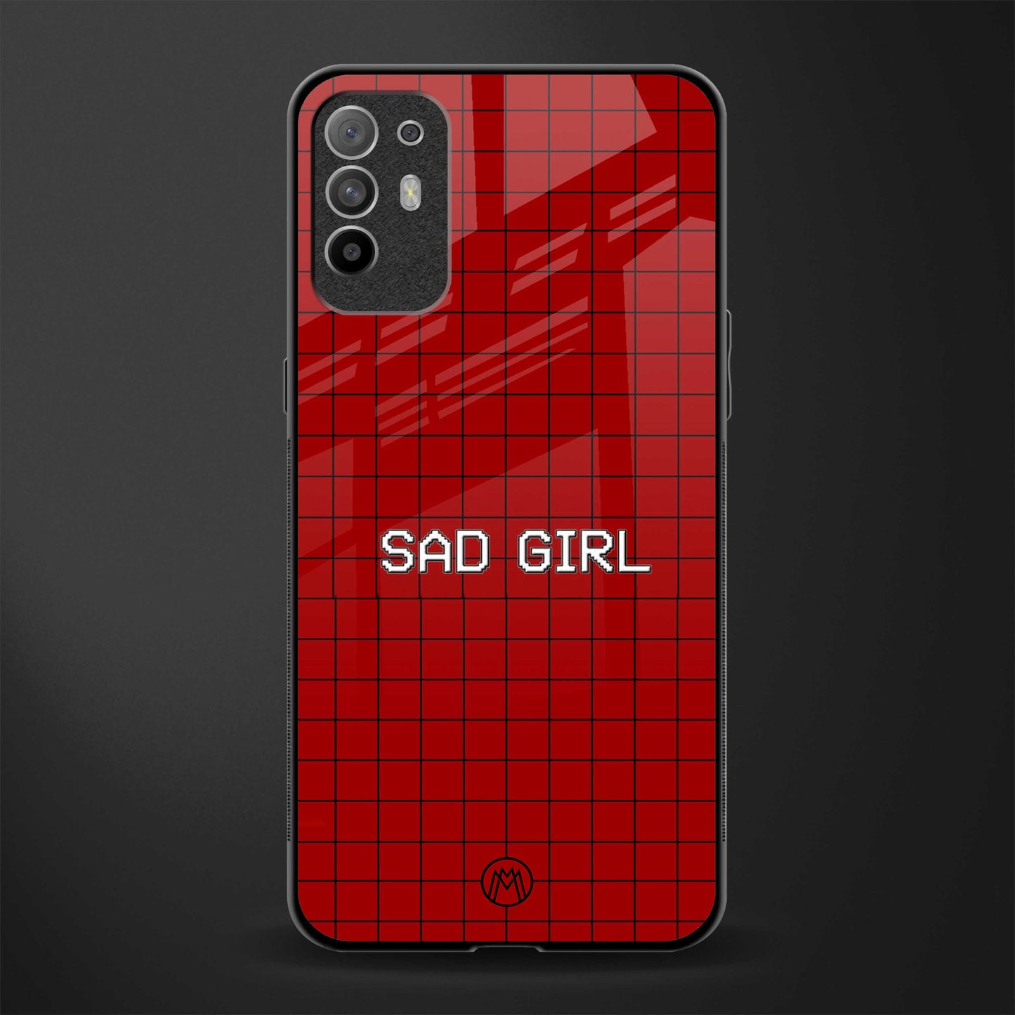 sad girl glass case for oppo f19 pro plus image