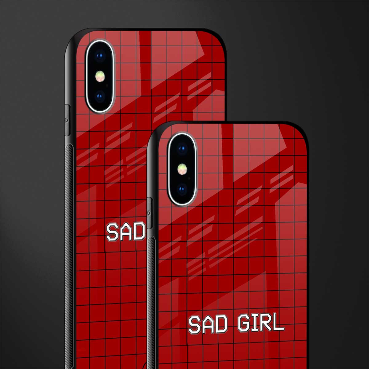 sad girl glass case for iphone x image-2