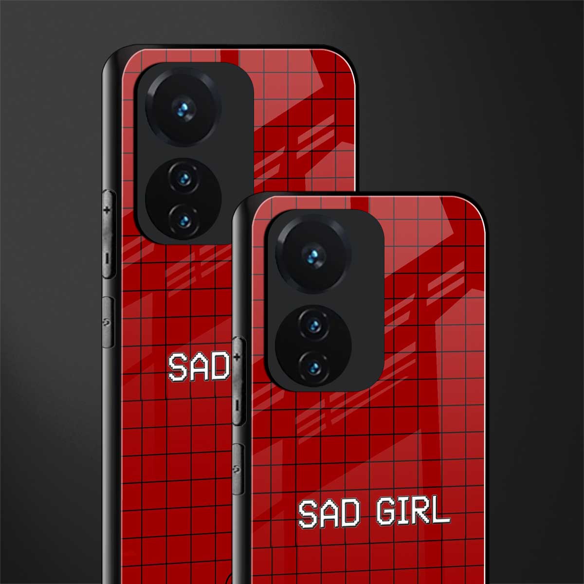 sad girl back phone cover | glass case for vivo t1 44w 4g