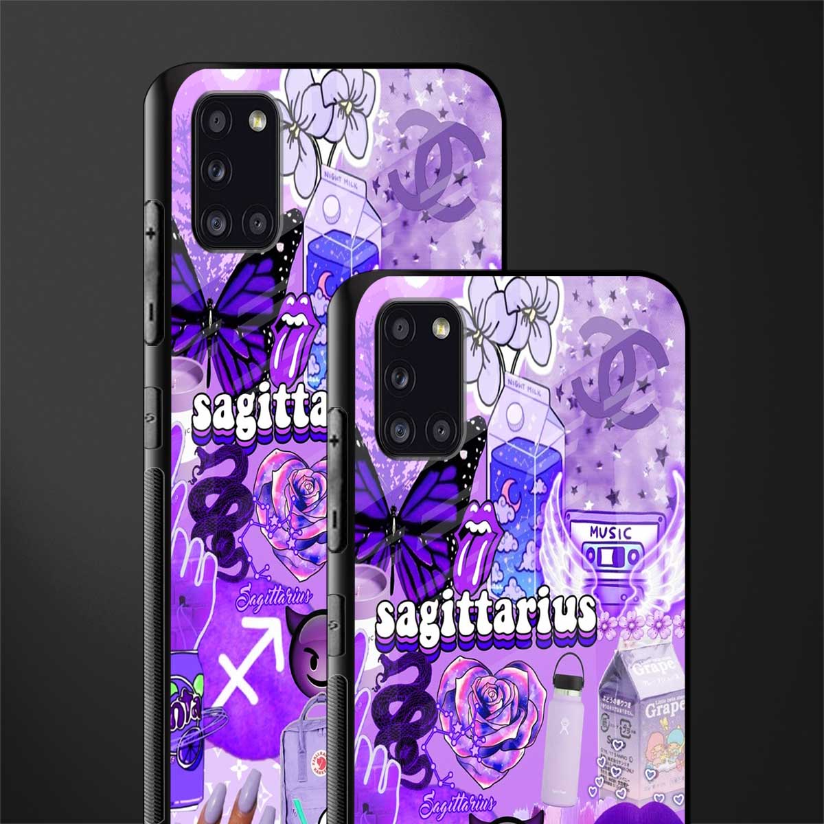 sagittarius aesthetic collage glass case for samsung galaxy a31 image-2