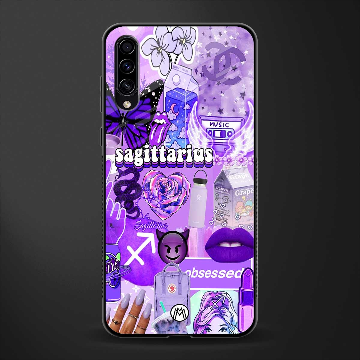 sagittarius aesthetic collage glass case for samsung galaxy a70 image