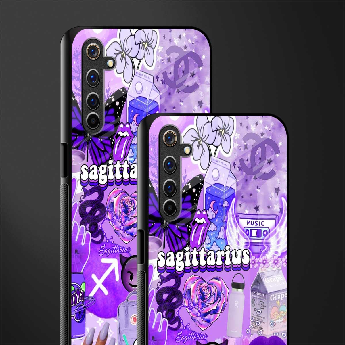 sagittarius aesthetic collage glass case for realme 6 image-2