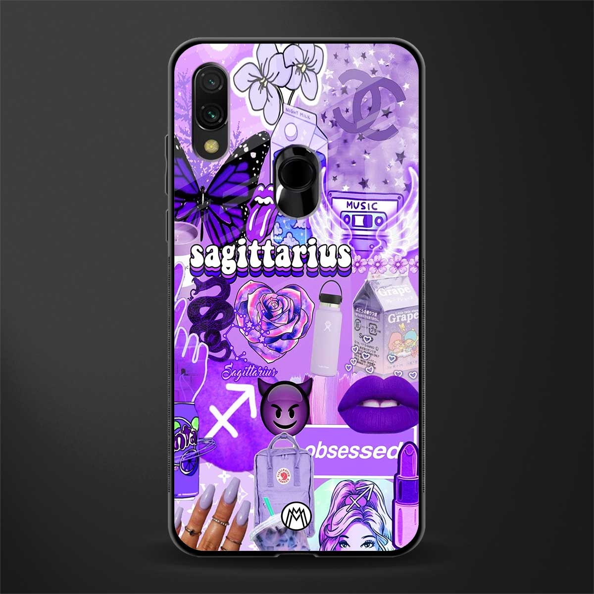 sagittarius aesthetic collage glass case for redmi y3 image