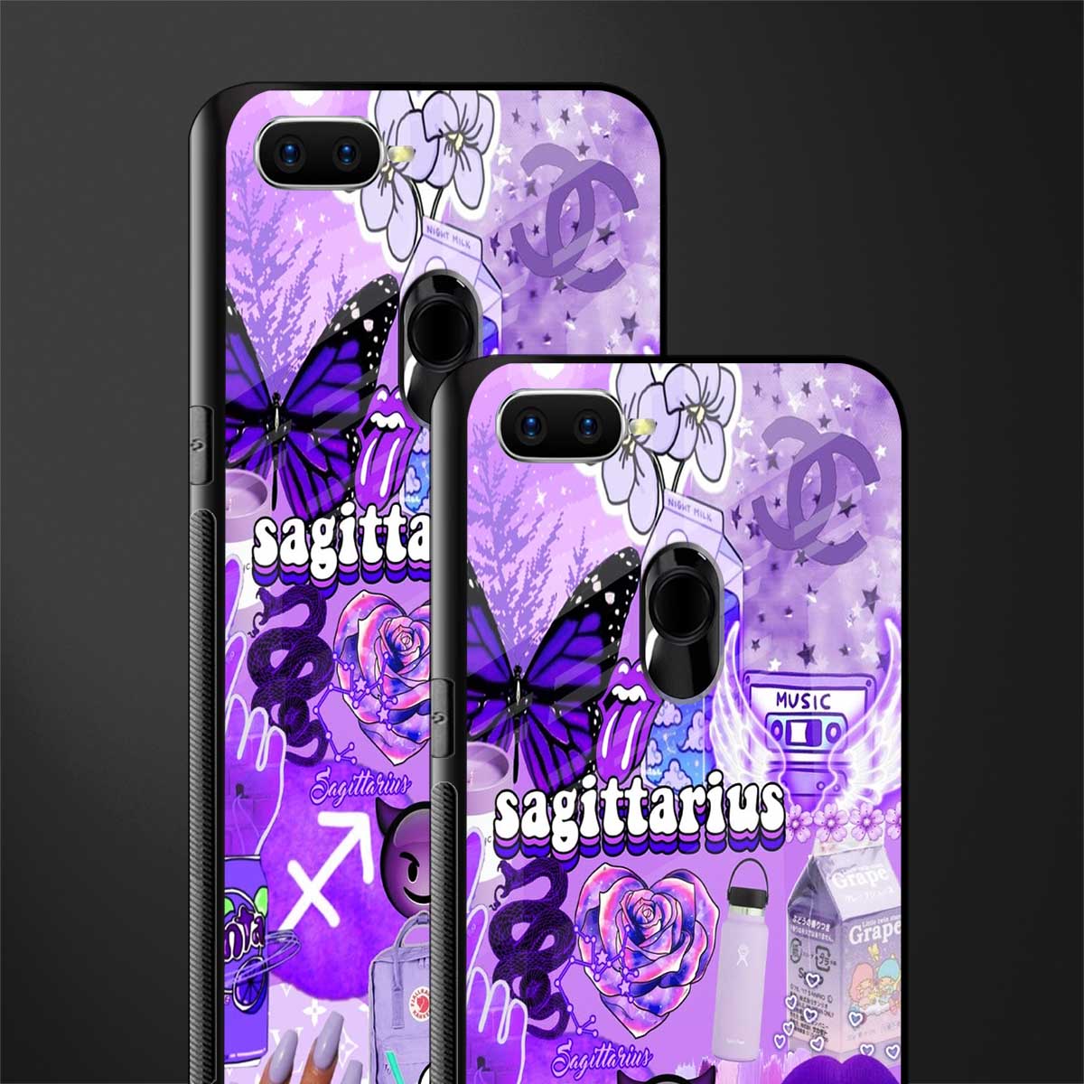 sagittarius aesthetic collage glass case for oppo a7 image-2