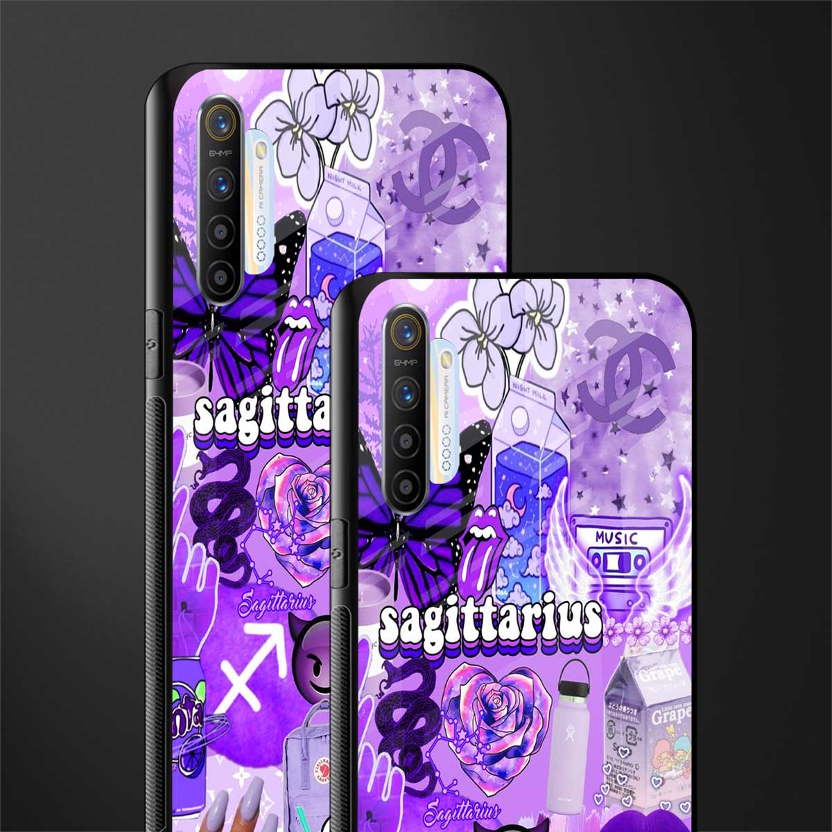 sagittarius aesthetic collage glass case for realme x2 image-2