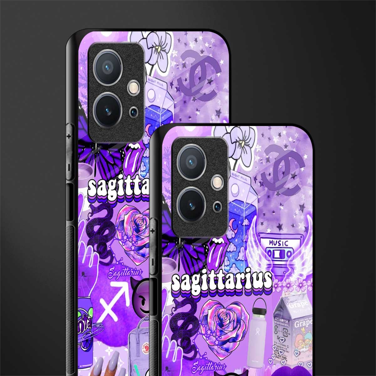 sagittarius aesthetic collage glass case for vivo y75 5g image-2