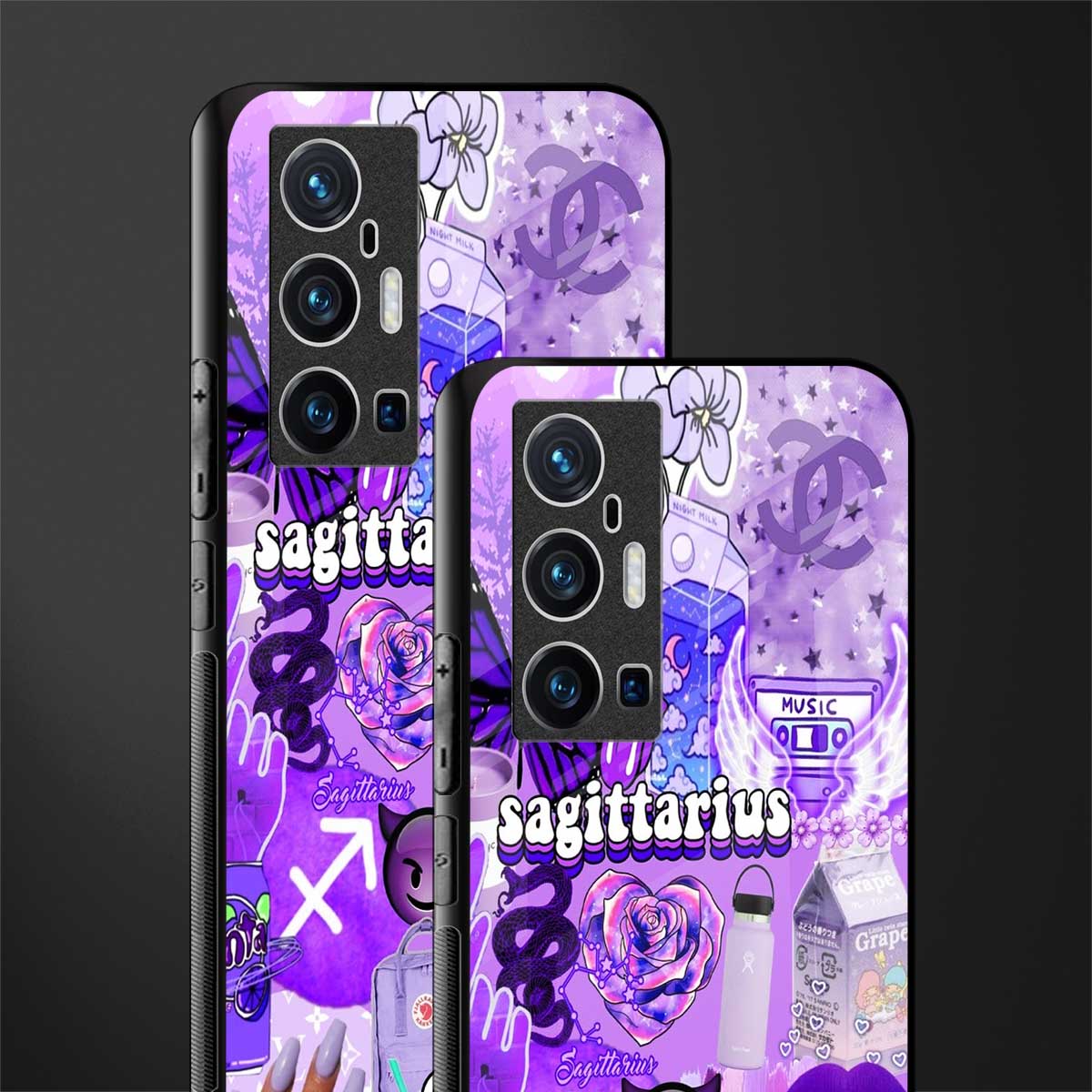 sagittarius aesthetic collage glass case for vivo x70 pro plus image-2