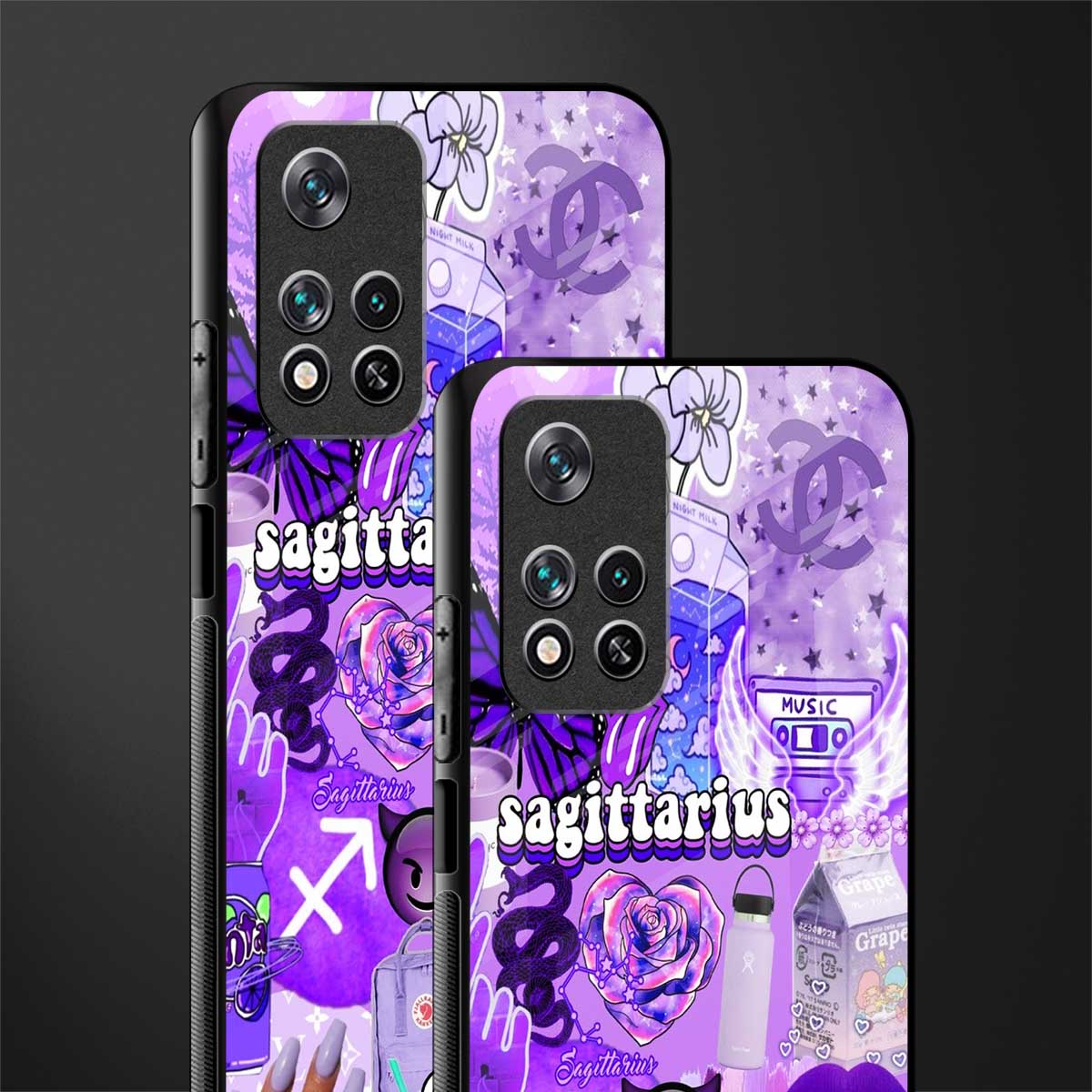 sagittarius aesthetic collage glass case for poco m4 pro 5g image-2