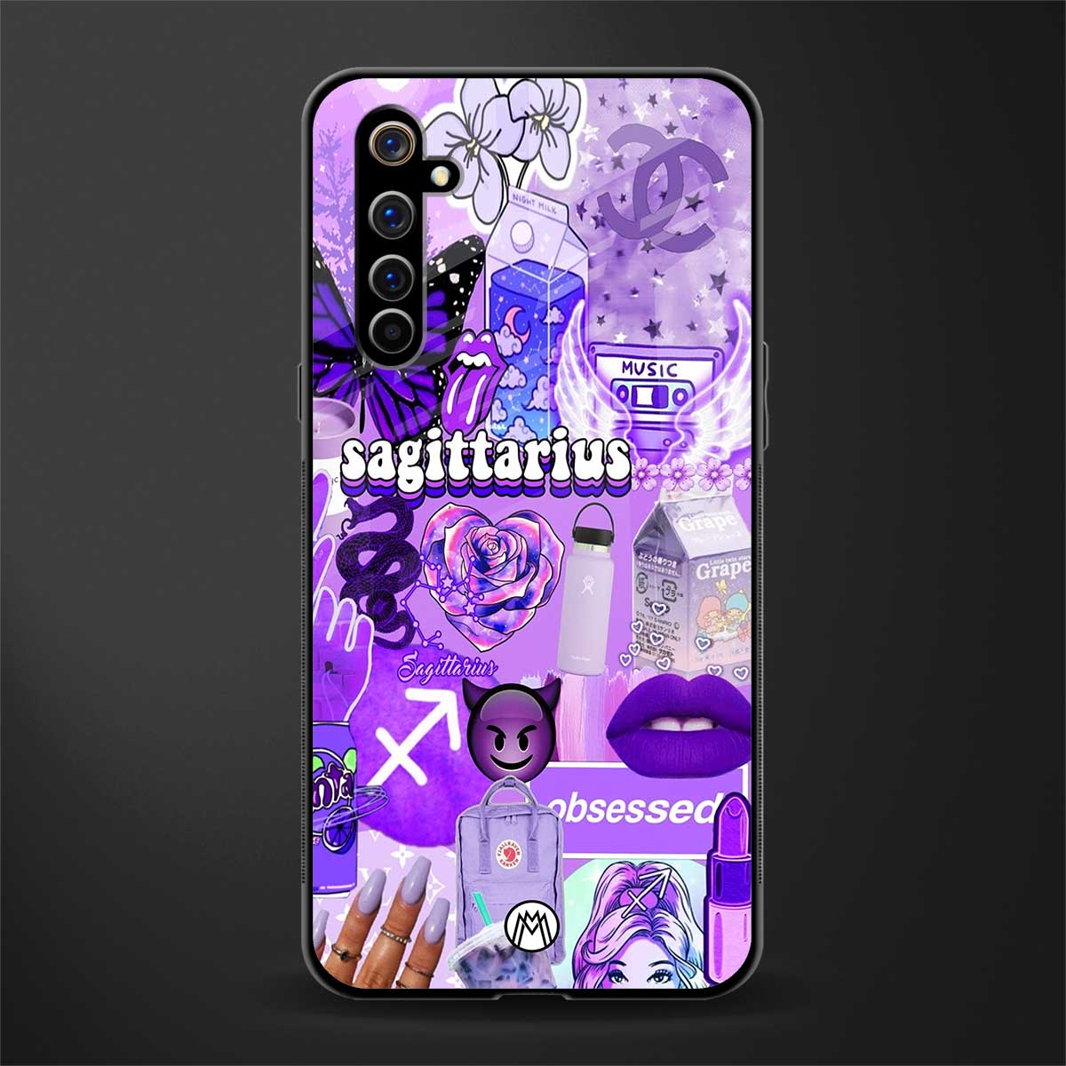 sagittarius aesthetic collage glass case for realme x50 pro image