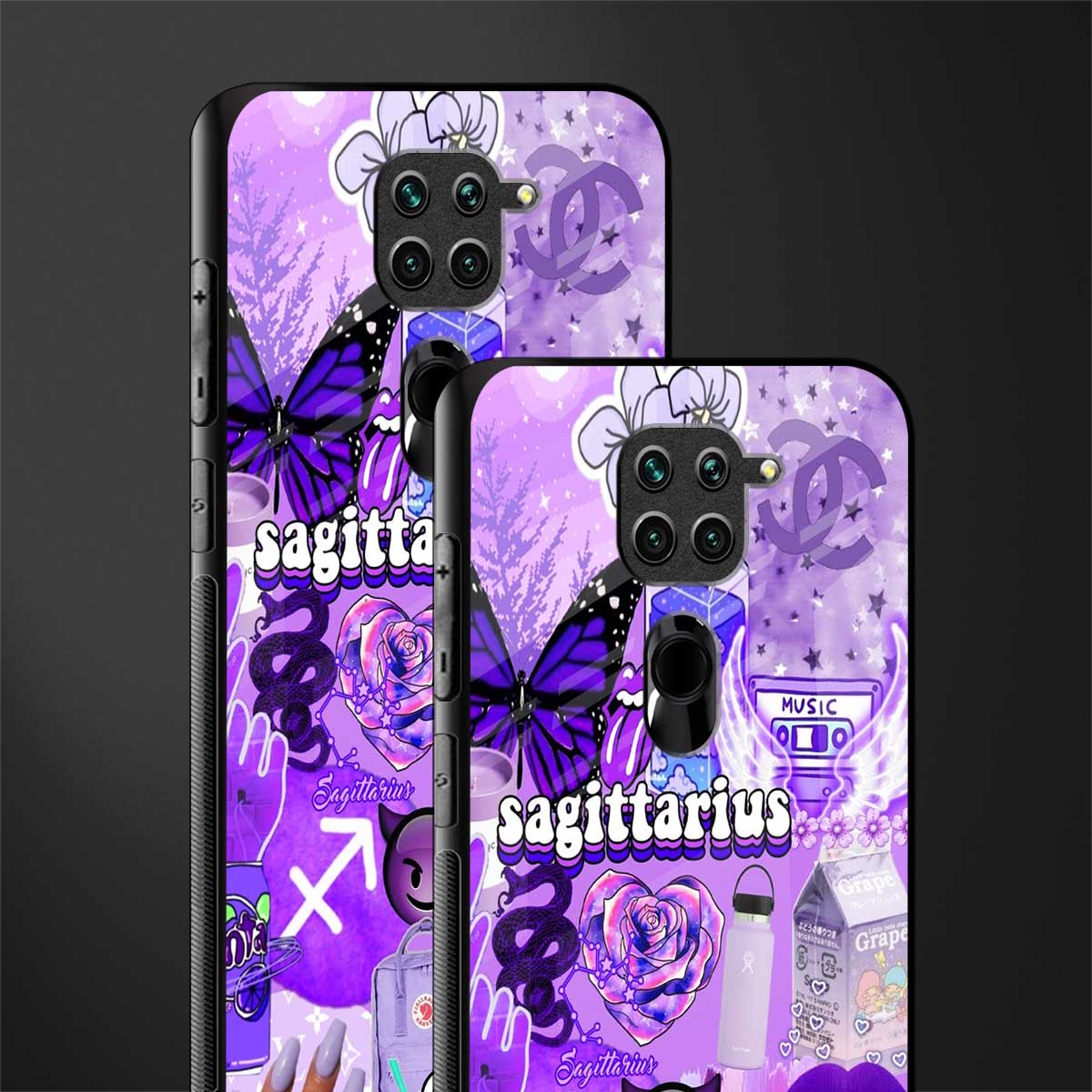 sagittarius aesthetic collage glass case for redmi note 9 image-2