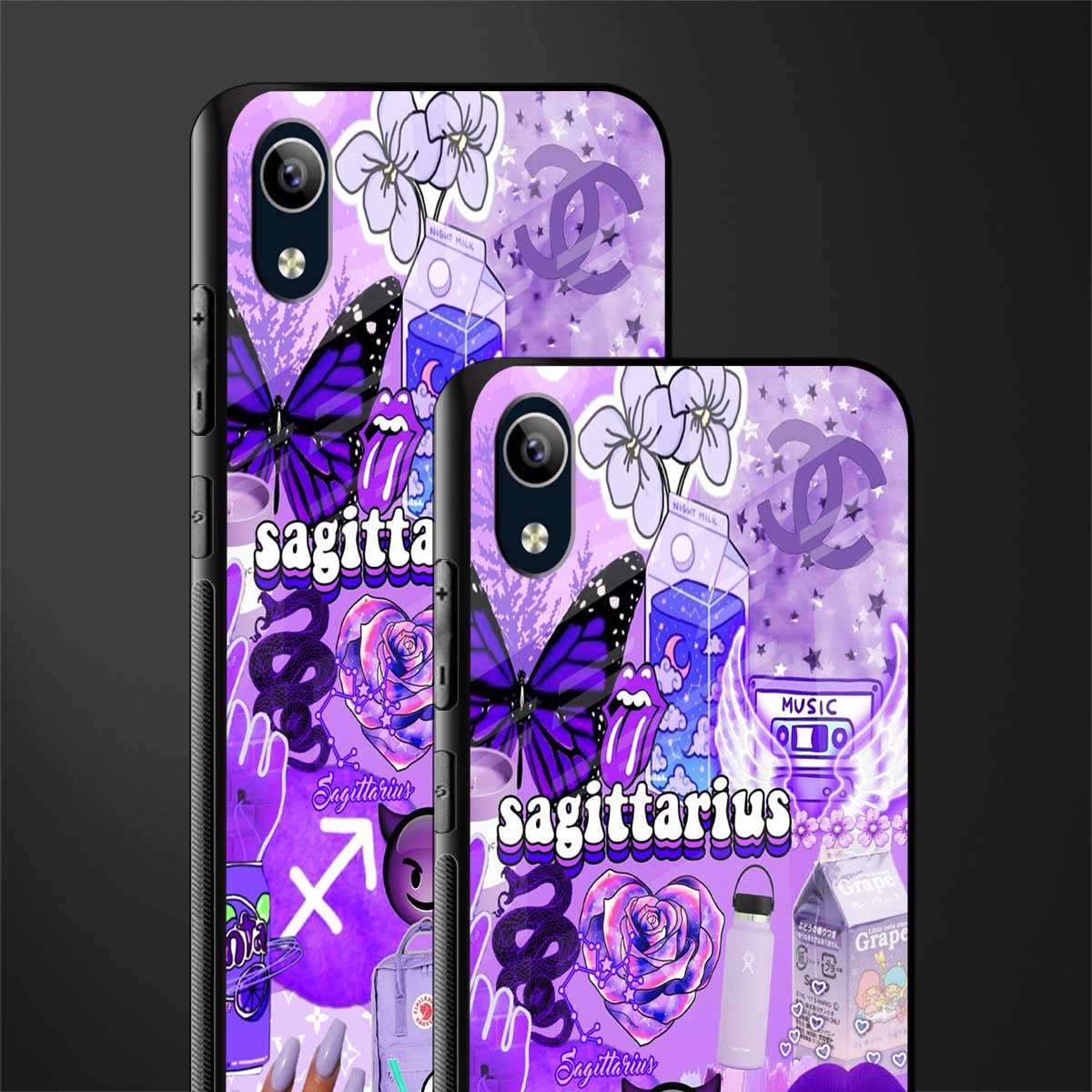 sagittarius aesthetic collage glass case for vivo y1s without fingerprint image-2