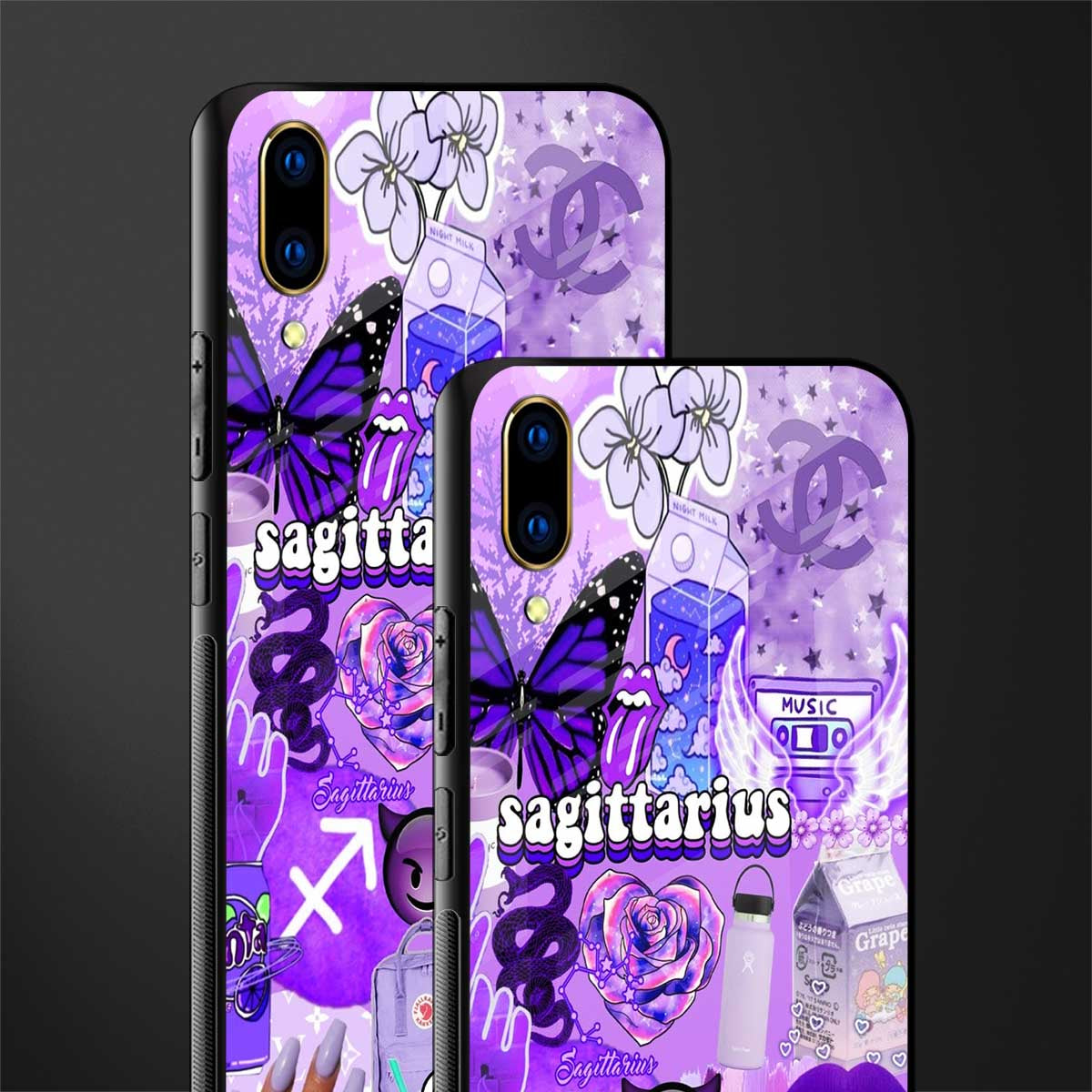 sagittarius aesthetic collage glass case for vivo v11 pro image-2