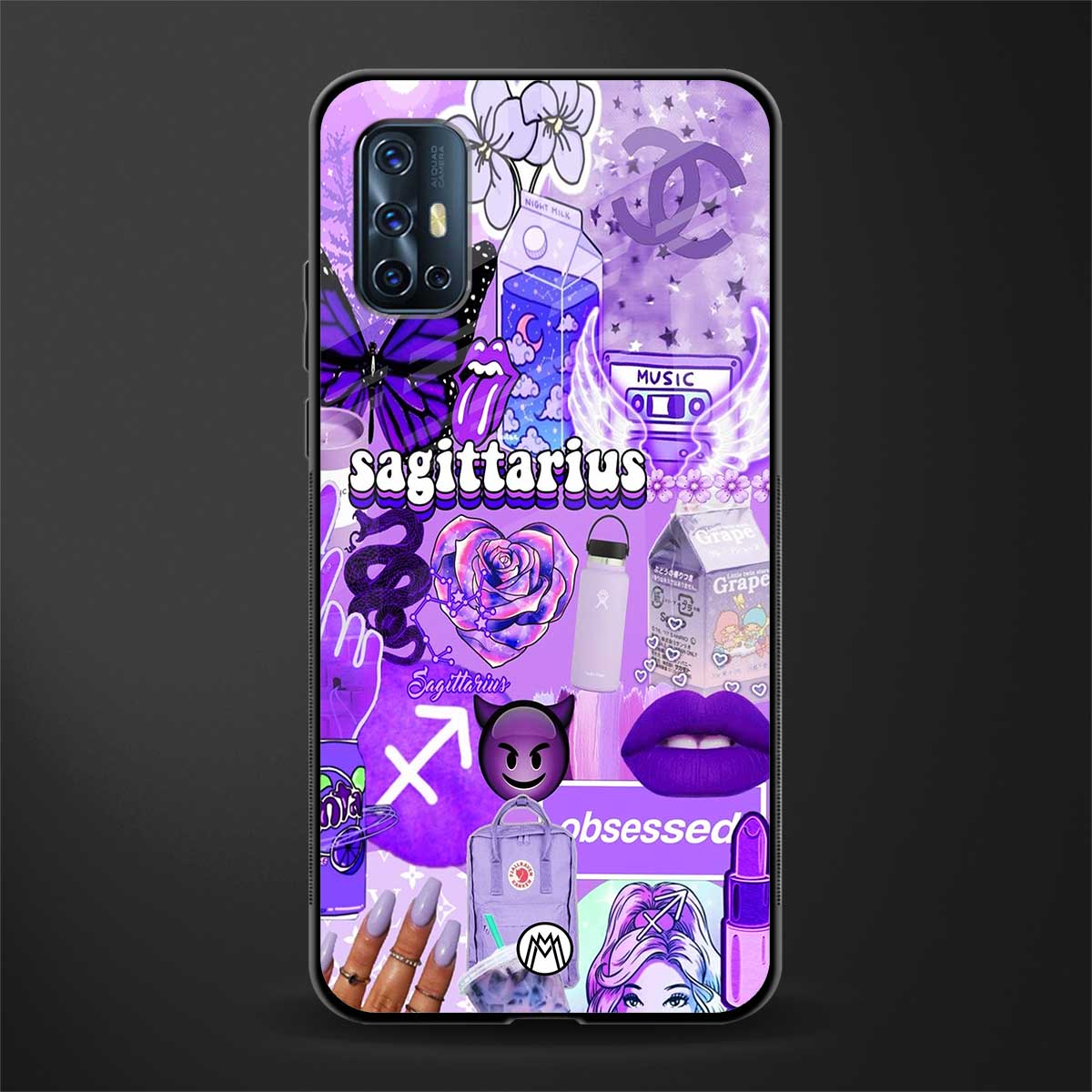 sagittarius aesthetic collage glass case for vivo v17 image