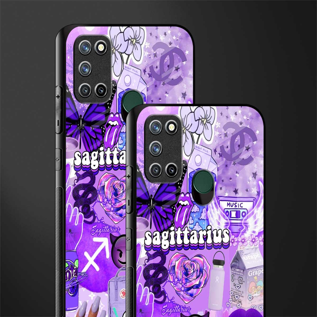 sagittarius aesthetic collage glass case for realme 7i image-2
