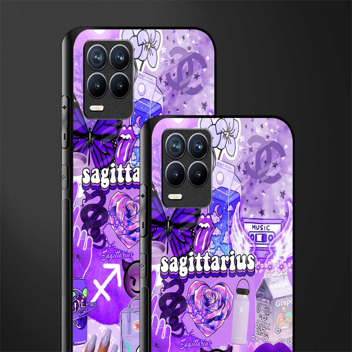 sagittarius aesthetic collage glass case for realme 8 4g image-2