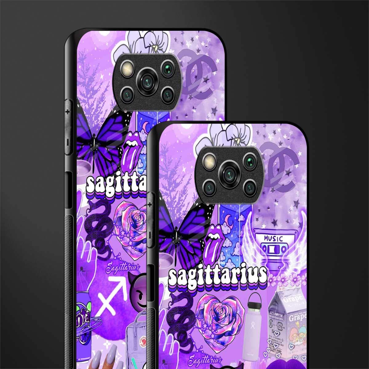 sagittarius aesthetic collage glass case for poco x3 image-2