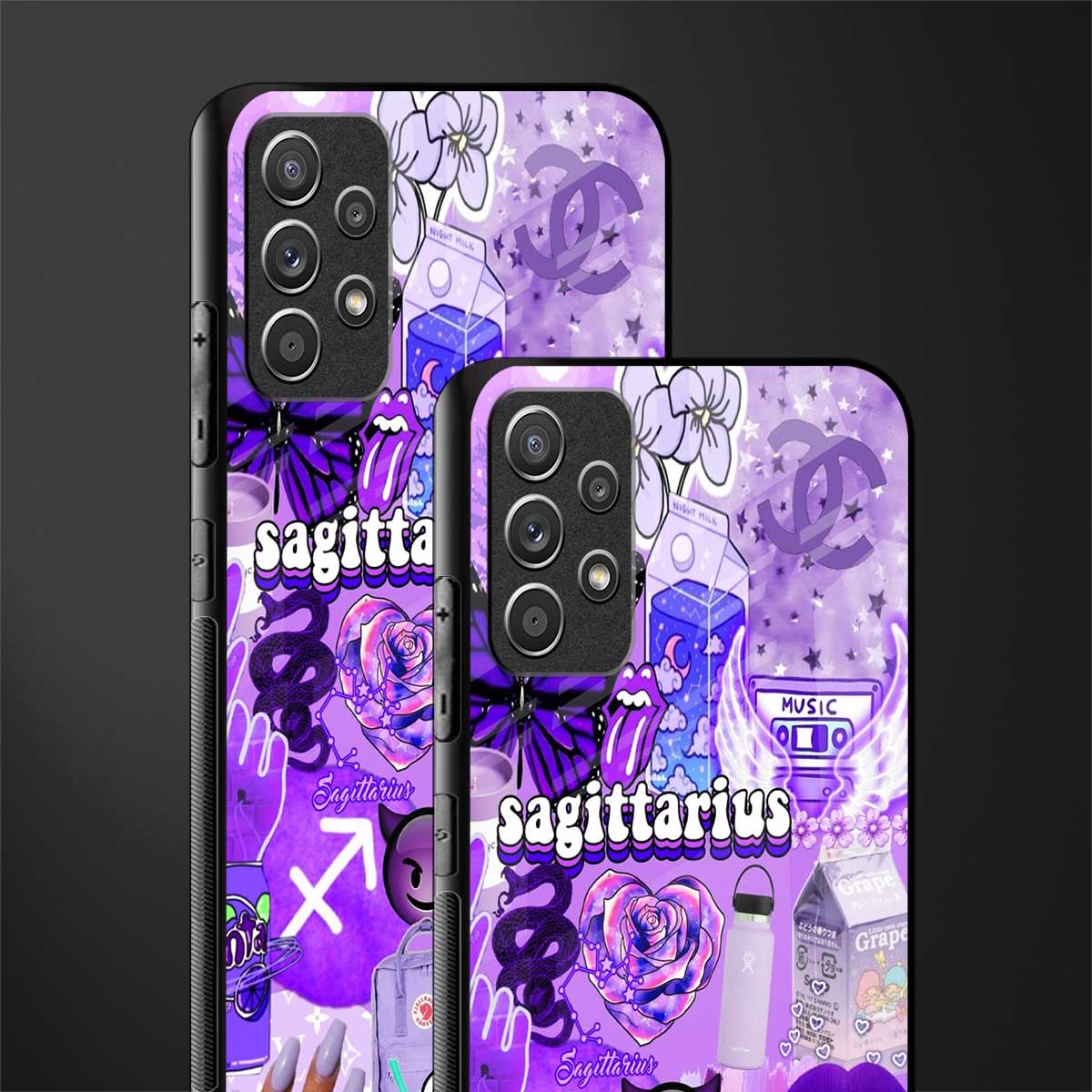 sagittarius aesthetic collage glass case for samsung galaxy a72 image-2