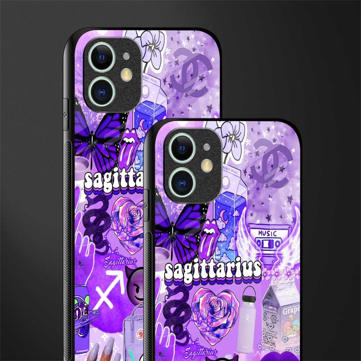 sagittarius aesthetic collage glass case for iphone 11 image-2