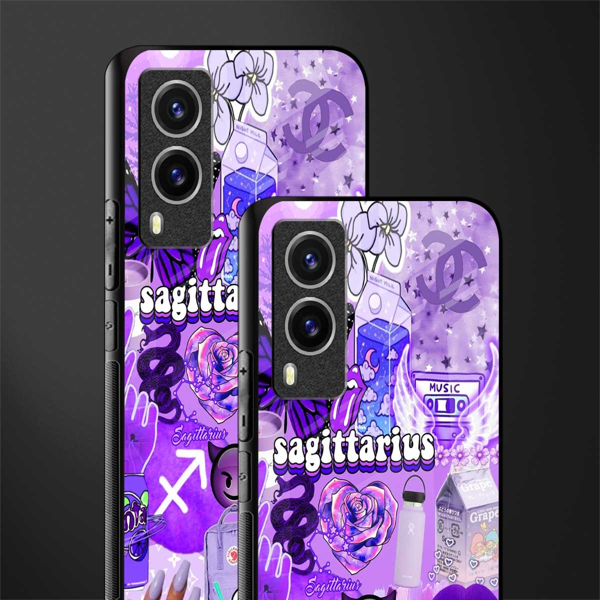 sagittarius aesthetic collage glass case for vivo v21e 5g image-2