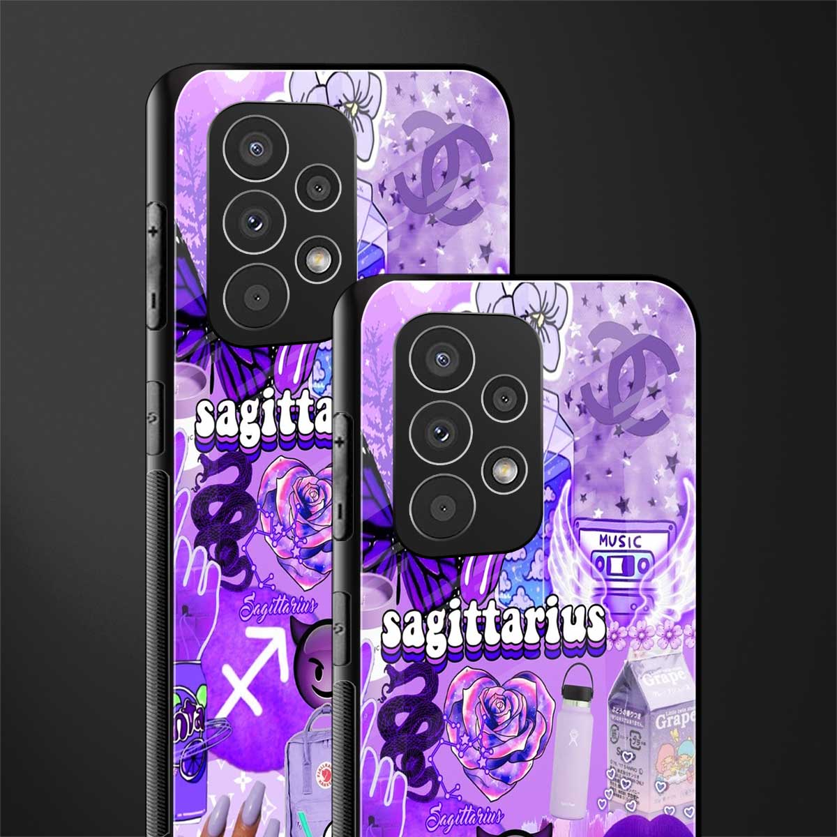 sagittarius aesthetic collage back phone cover | glass case for samsung galaxy a23