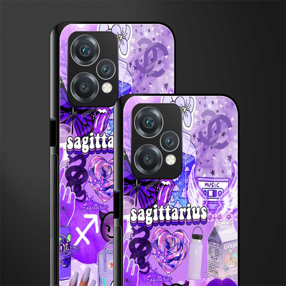 sagittarius aesthetic collage back phone cover | glass case for oneplus nord ce 2 lite 5g
