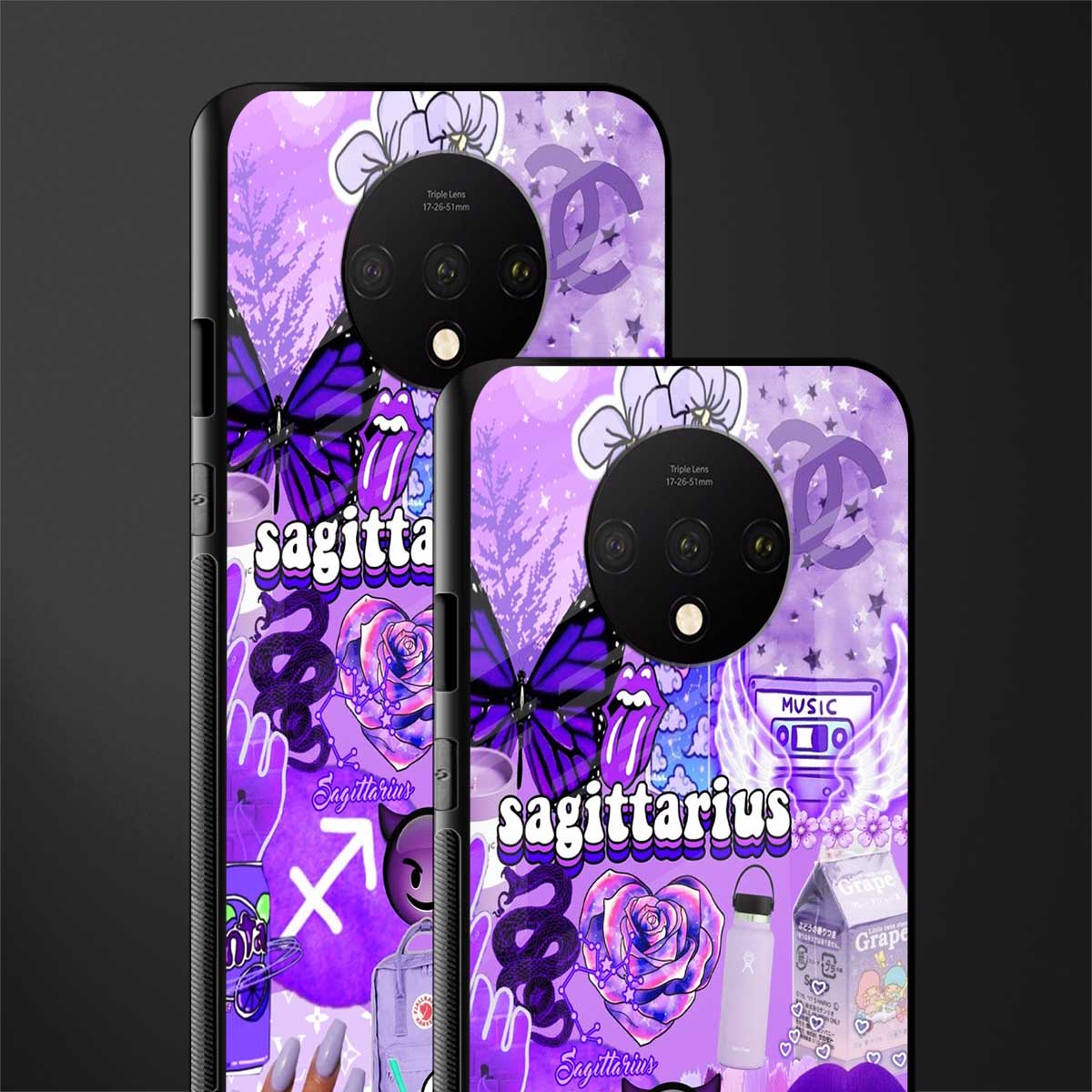 sagittarius aesthetic collage glass case for oneplus 7t image-2