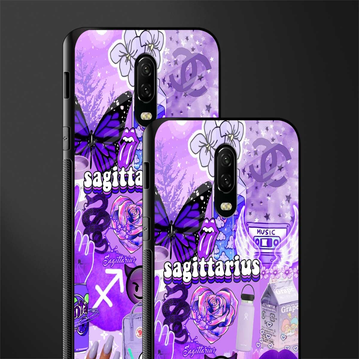 sagittarius aesthetic collage glass case for oneplus 6t image-2
