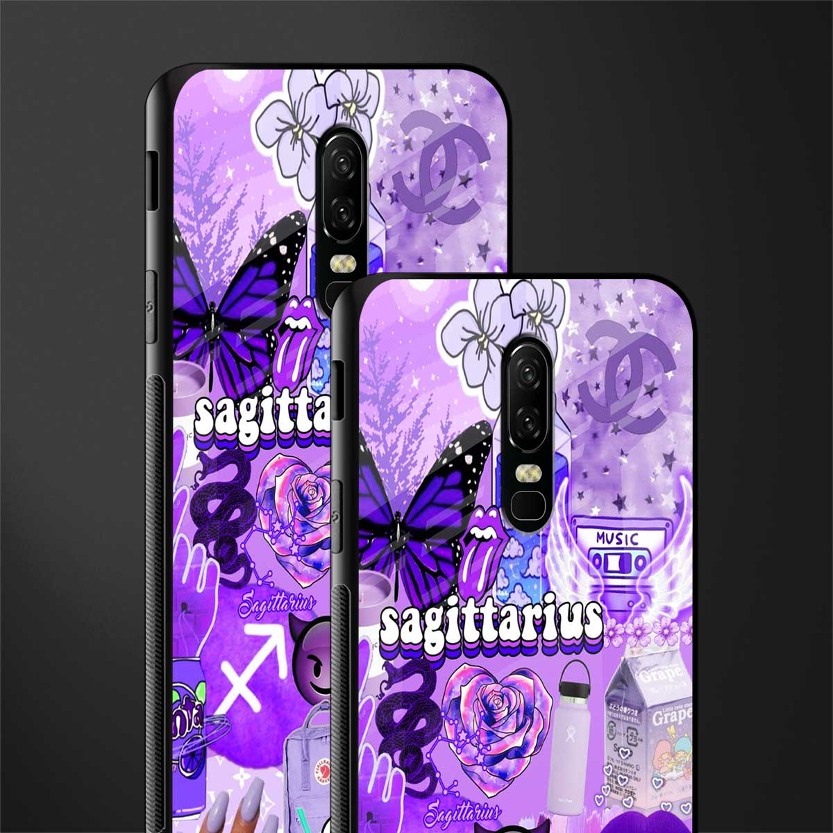 sagittarius aesthetic collage glass case for oneplus 6 image-2